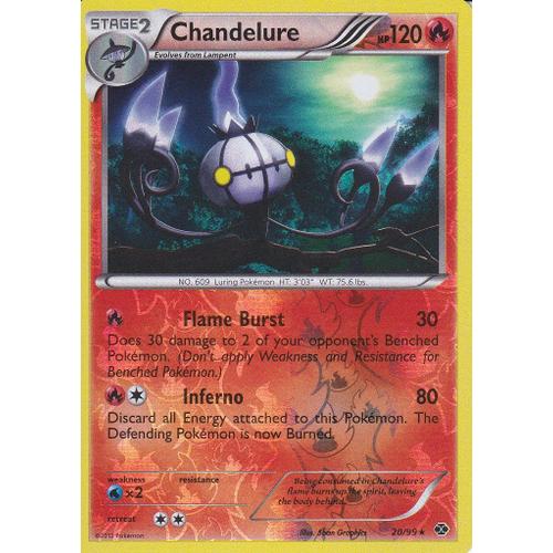 Carte Pokemon - Chandelure ( Lugulabre ) - 20/99 - Holo Reverse - Destinees Futures - Version Anglaise -