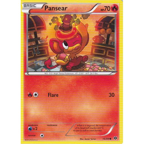 Carte Pokemon - Pansear ( Flamajou ) - 15/99 - Reverse - Destinees Futures - Version Anglaise -