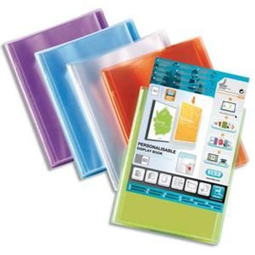 Elba Protège Documents Personnalisable Polyvision 120 Vues, 60 Pochettes . Coloris Assortis