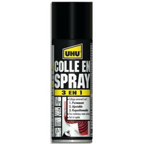 Uhu Colle Universelle En Spray 3 En 1 : Permanent, Ajustable, Repositionnable, 200ml