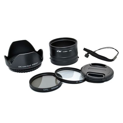 Kit 6 Pièces pour Pentax MX1 Adaptateur Filtre 58mm UV CPL Pare-Soleil Capuchon
