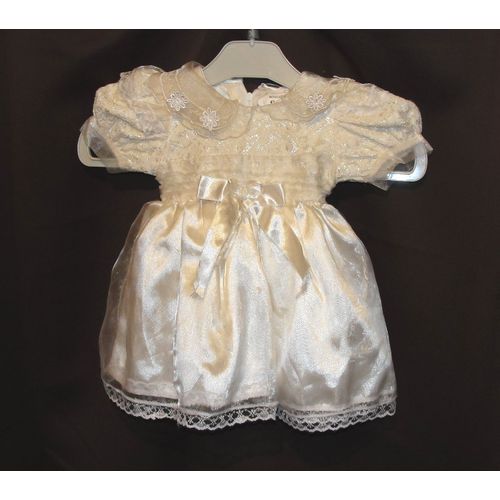 Robe Ecru De Ceremonie Ou Batheme Avec Dentelle S&h Tabiche Design 6mois