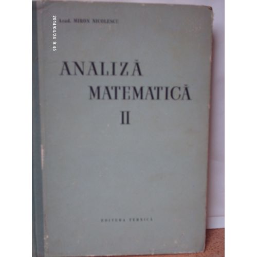 Analiza  Matematica  2  //  Miron  Nicolescu