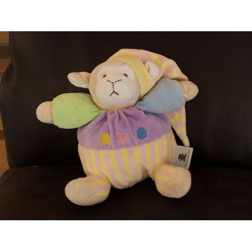 Doudou Boule Mouton Cmp Long Bonnet De Nuit Etoiles Brodees