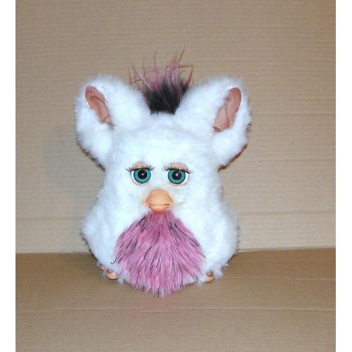 Furby Blanc Rose Grande Peluche Interactive Emoto Tronic 23 Cm