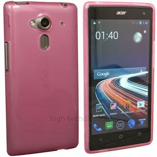 Housse Etui Coque Silicone Gel Fine Pour Acer Liquid Z5 Duo + Film Ecran - Rose
