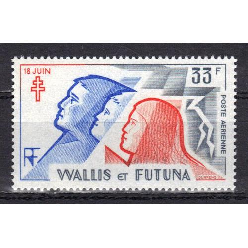 Wallis Et Futuna 1979 Poste Aerienne : Anniversaire De L'appel Du 18 Juin 1940 - Timbre 33 F. Gris, Bleu Et Rouge Neuf **
