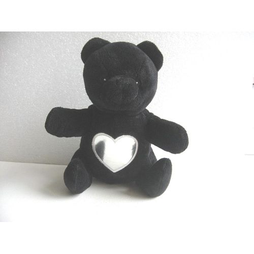Peluche Doudou Ours Noir Coeur Argenté Le Club Des Créateurs De Beauté 20 Cm