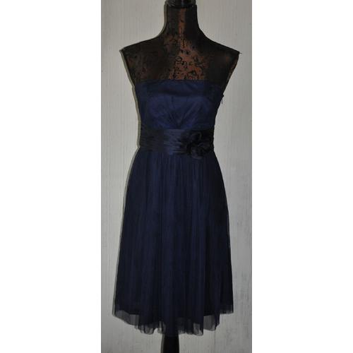 Robe Empire Tulle/Satin Bleu Nuit - Esprit - T.38 - Neuve