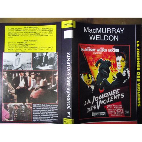 Tv Video.Jaquette Du Film.La Journée Des Violents.Western.Réalisation.Harry Keller Avec Fred Mac Murray Joan Weldon Jo