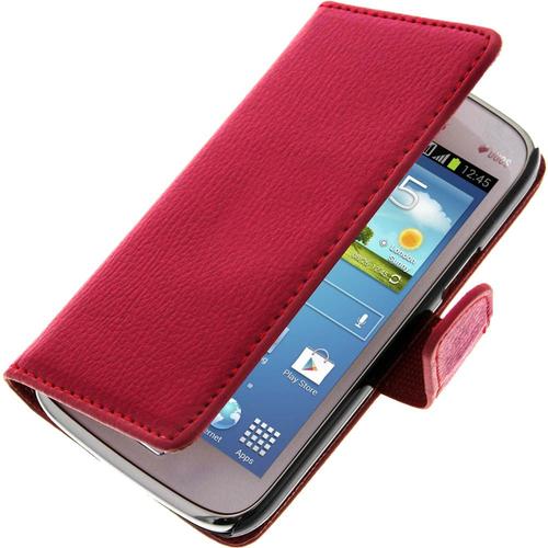 Housse Portefeuille Samsung Galaxy Core - Etui Clapet Support Rouge