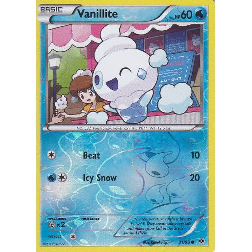 Carte Pokemon - Vanillite ( Sorbebe ) - 31/99 - Reverse  - Destinees Futures - Version Anglaise -