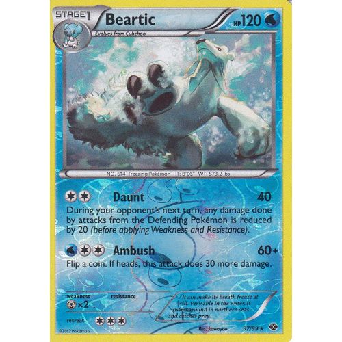 Carte Pokemon - Beartic ( Polagriffe ) - 37/99 - Holo Reverse - Destinees Futures - Version Anglaise -