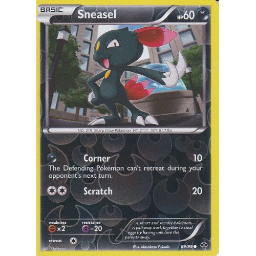 Carte Pokemon - Sneasel ( Farfuret ) - 69/99 - Reverse - Destinees Futures - Version Anglaise -