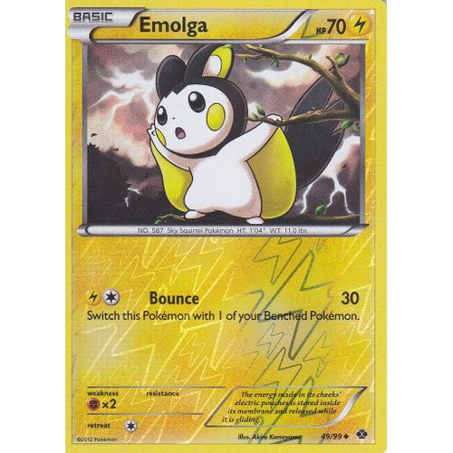 Carte Pokemon - Emolga - 49/99 - Reverse - Destinees Futures - Version Anglaise -