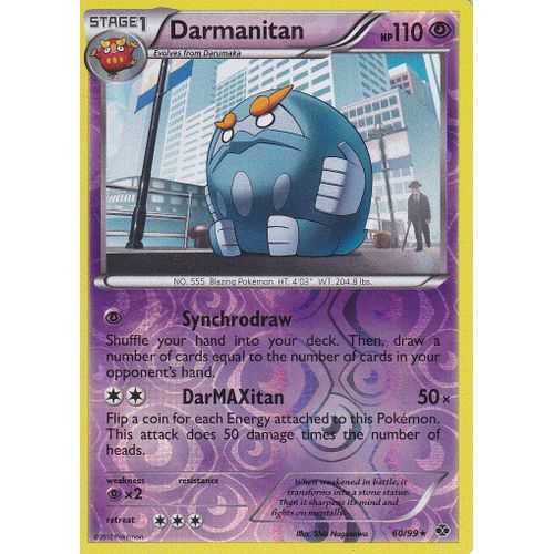 Carte Pokemon - Darmanitan ( Darumacho ) - 60/99 - Holo Reverse - Destinees Futures - Version Anglaise -