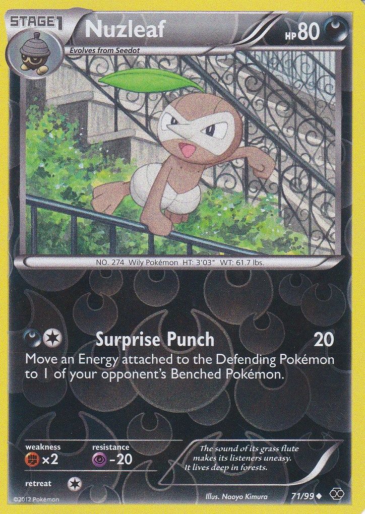 Carte Pokemon  - Nuzleaf ( Pifeuil ) - 71/99 - Reverse - Destinees Futures - Version Anglaise -