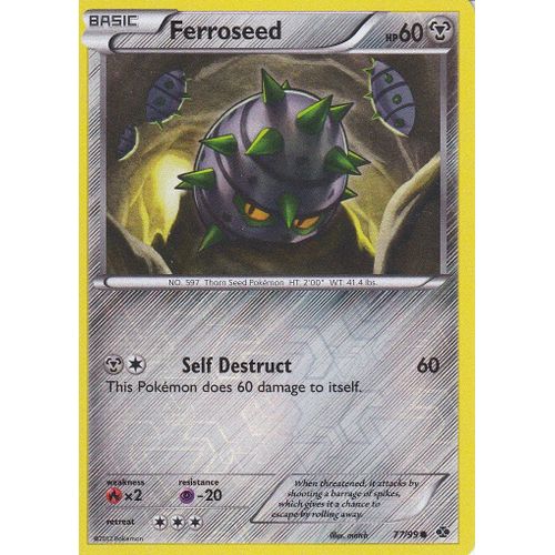 Carte Pokemon - Ferroseed ( Grindur ) - 77/99 - Reverse - Destinees Futures - Version Anglaise -