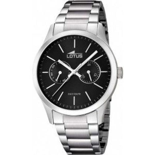 Montre Homme Lotus Minimalist L15954/3 Bracelet En Acier Argenté Et Cadran Noir