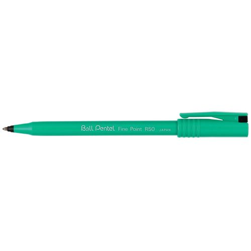 Pentel Lot De 12 Rollers Encre Ball Pentel R50a Recycology Noir