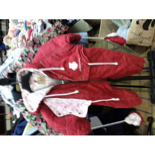 Combinaison Rouge À Capuche Avec Moufles Kimbaloo 18mois
