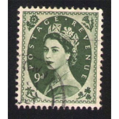 Royaume Uni 1952 Oblitération Ronde Used Stamp Reine Queen Elisabeth Ii Vert 9d