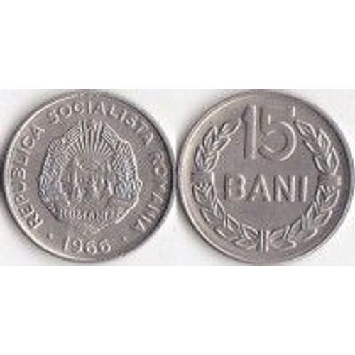Roumanie = Pièce De 15 Bani De 1966.