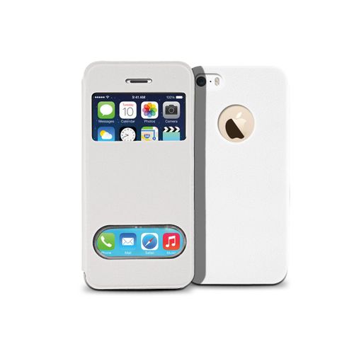 Etui Double View Cover Iphone 5/5s-Blanc