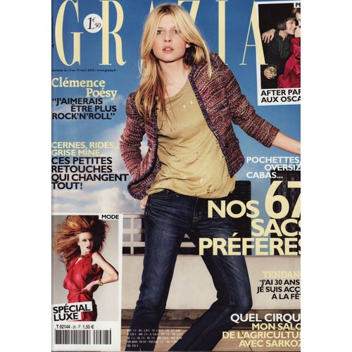 Grazia / 13-03-2010 N°28 : Clémence Poésy (4p) Arthur Dupont (1p) Géraldine Pailhas (2p)