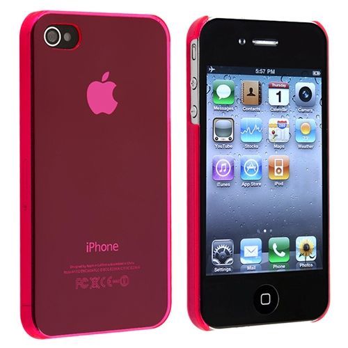 Insten® Étui Housse Coque Fine Rose Transparent Pour Apple Iphone 4/4s