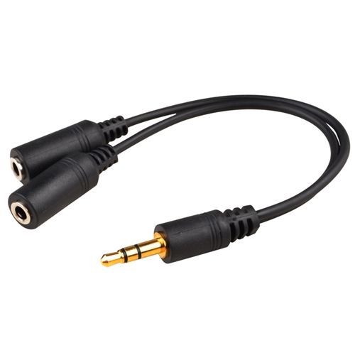 INSTEN® Câble Adaptateur - Doubleur/Splitter - Audio Stéréo - 1 jack 3,5 mm mâle vers 2 jack 3,5 mm femelle Pour Ecouteurs Casque