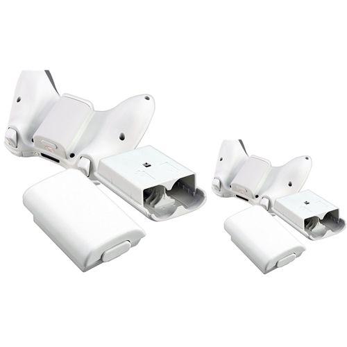 2x Cache Batterie Porte Pile Blanc Pour Manette Xbox 360