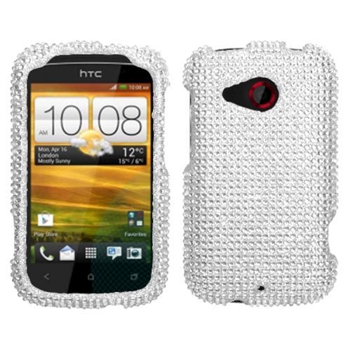 Argent Strass Housse Coque (Strass 2.0) Pour Htc Desire C