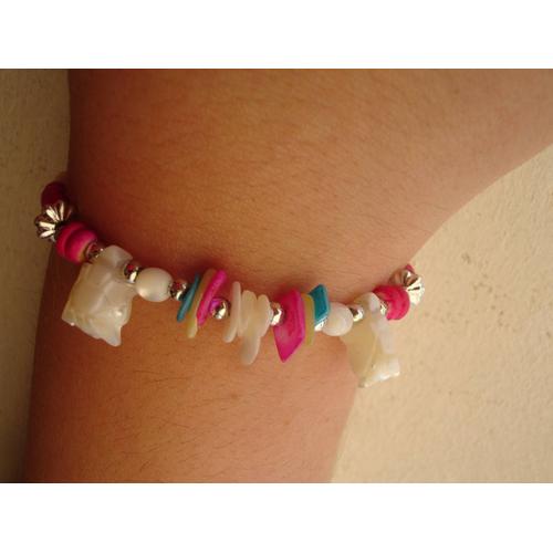 Bracelet En Perles Mutlicolores Avec Perles Forme Tortue
