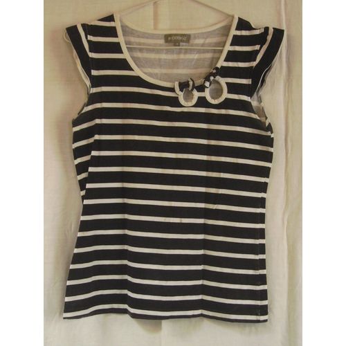 Débardeur Rayé Noir Et Blanc In Extenso - Taille S