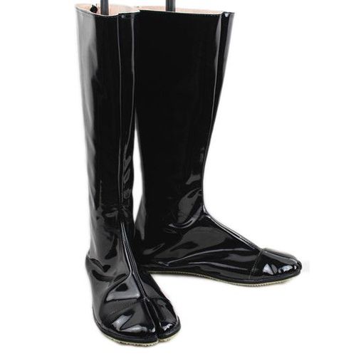 Bottes Bottines Chaussures Deux Doigts Jika Tabi Geta Jikatabi Simili Cuir Ninja Samurai Ouvrier Traditionnel Japon Japan Convention Salon Black Sugar Boutique Mode Lolita Déguisements Cosplay Paris