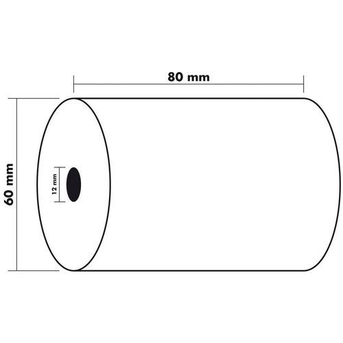 Exacompta Lot De 10 Bobines Pour Caisse Enregistreuse Papier Thermique Blanc 55g 80x60x12mm 45m,1 Pli