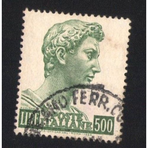 Italie 1956 Oblitération Ronde Used Stamp Donatello Tête De La Statue De Saint George