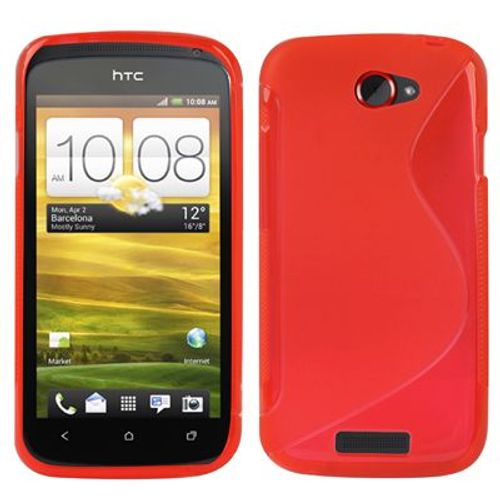 Htc One S / Z520e : Coque Housse De Protection En Silicone Gel (Tpu) « S Line Rouge »