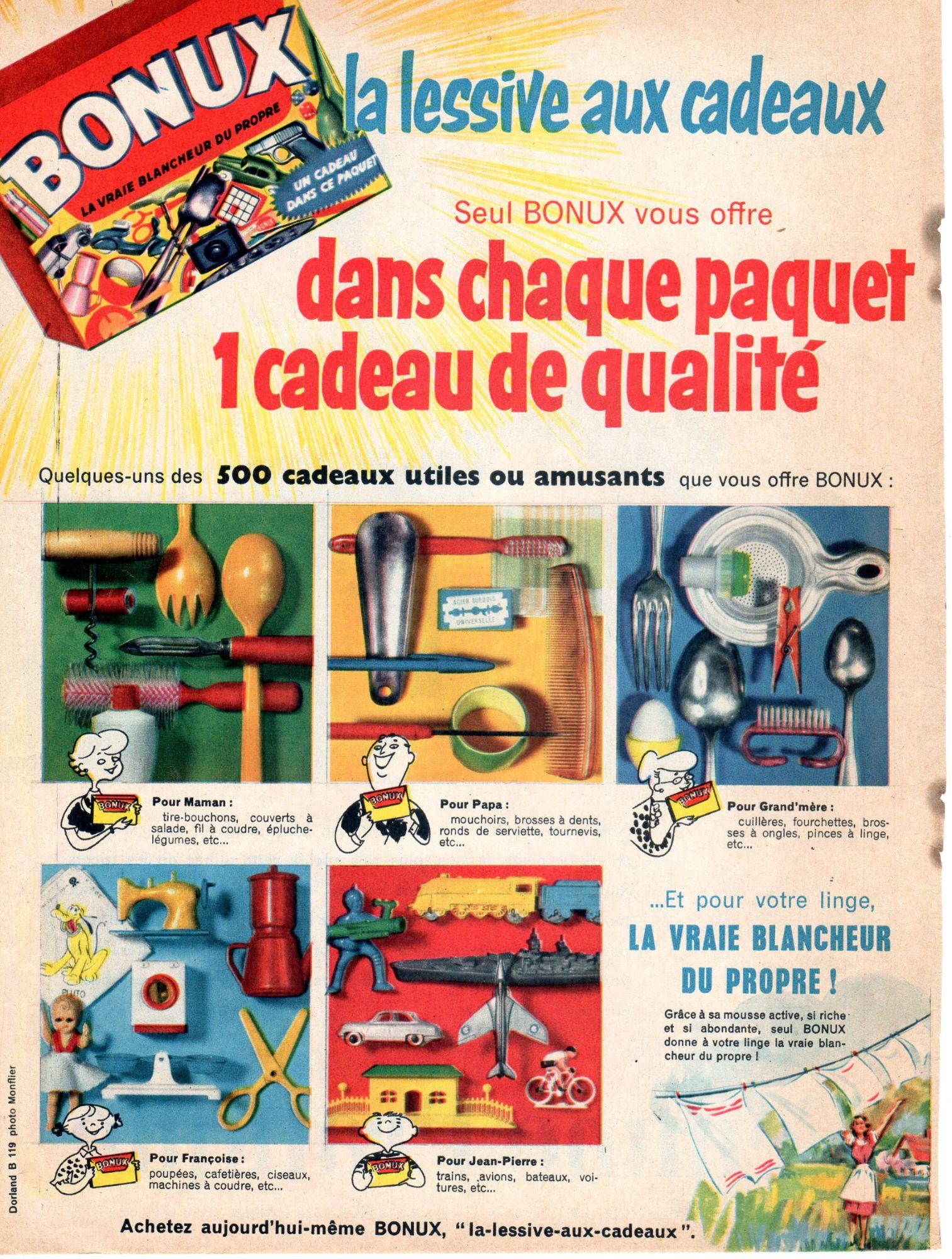 Lessive Bonux - Lot de 11 jouets cadeaux publicitaire 1960/1970. - Catawiki