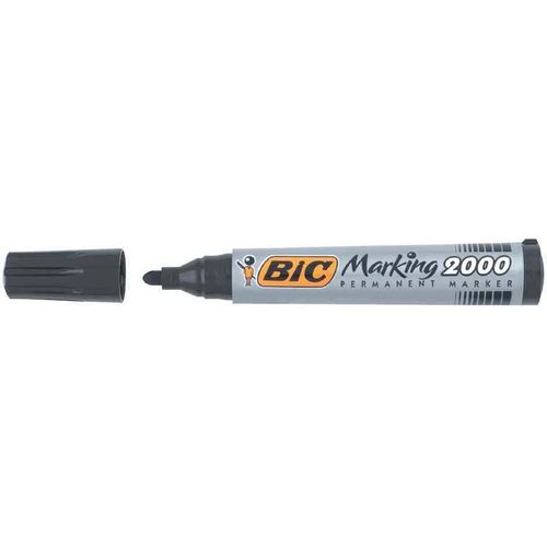 Bic Lot De 3 Marqueurs Permanent 2000 Pointe Ogive Noir