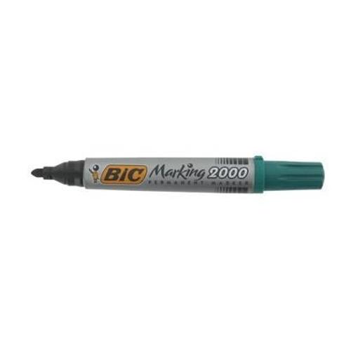 Bic Lot De 12 Marqueurs Permanent 2000, Pointe Ogive, Vert