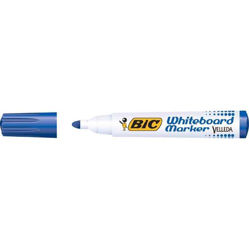 Bic Lot De 12 Marqueurs Tableaux Blancs "Velleda" 1701 Pte Ogive Bleu