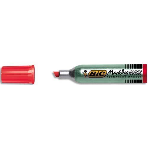 Bic Lot De 3 Marqueurs Permanent Marking Onyx 1481 Pte Biseau 3,5 5,5 Mm Rouge