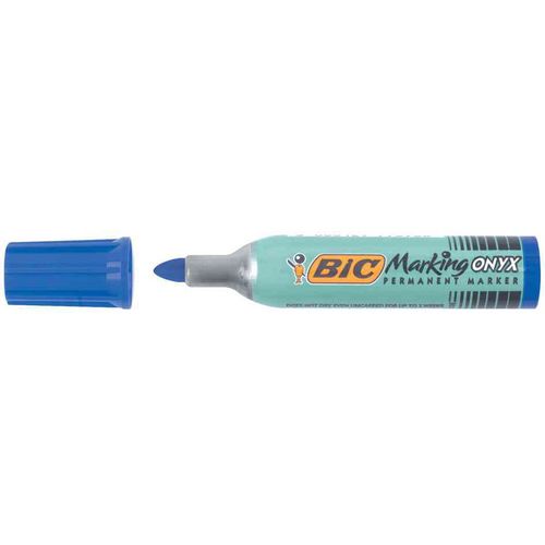 Bic Lot De 6 Marqueurs Permanent Marking Onyx 1482 Pointe Ogive 1,5 Mm Bleu