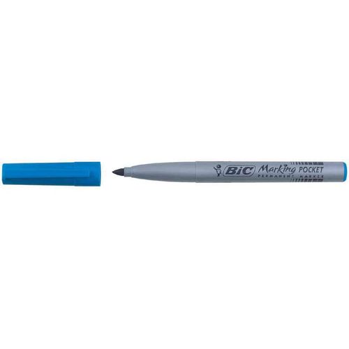 Bic Lot De 3 Marqueurs Permanent Pocket 1445, Pointe Ogive, Bleu