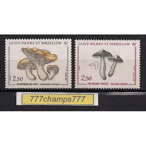 St-Pierre-Et-Miquelon. Flore. Champignons. Hygrophore Des Prés. Tricholome Vergeté. Y & T 475, 497