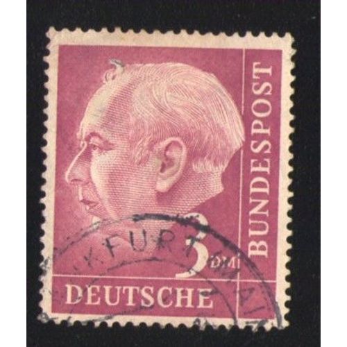 Allemagne 1954 Oblitération Ronde Used Stamp Président Theodor Heuss 3dm