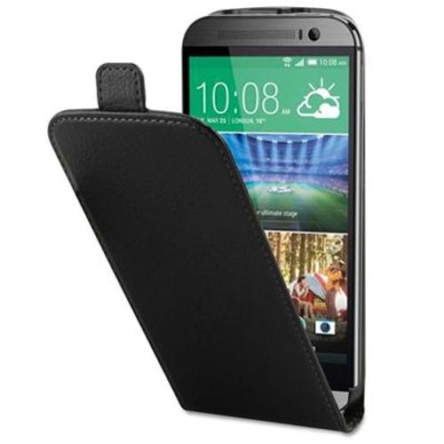 Etui Portefeuille Rabat Simili Noir Pour Htc M8