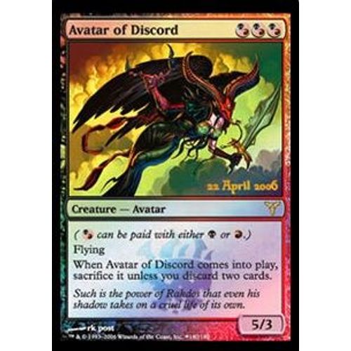 Magic Mtg Avatar De La Discorde / Avatar Of Discord Foil Promo Prerelease